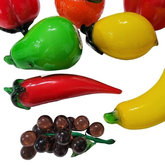Glass fruit and vegetables Grapes apple pepper banana pear - Picture 4 of 5